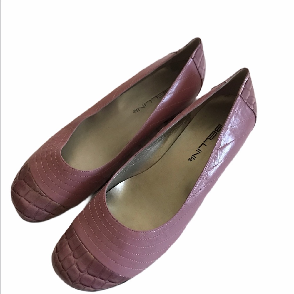 Bellini pink leather flats new